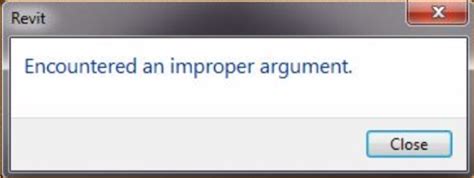 encountered an improper argument revit